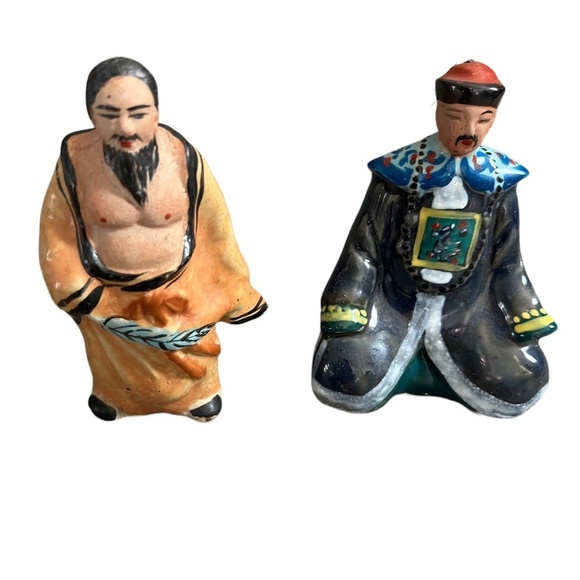 Set of Eight Vintage Hand Painted Japanese Porcelain, Asian Folk Art, Figurines - Picture 8 of 9